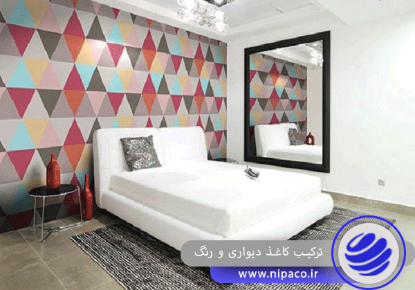 ترکیب کاغذ دیواری و رنگ